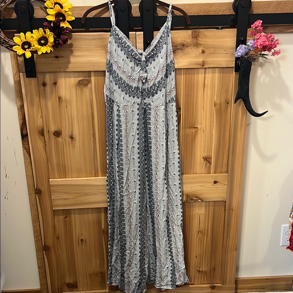 Nevena Rae Light Blue Paisley Patterned Jumpsuit